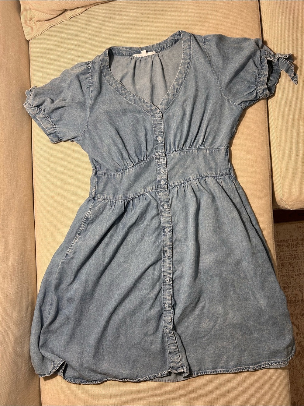 Jane and Delancey Light Blue Button-Front Denim Dress